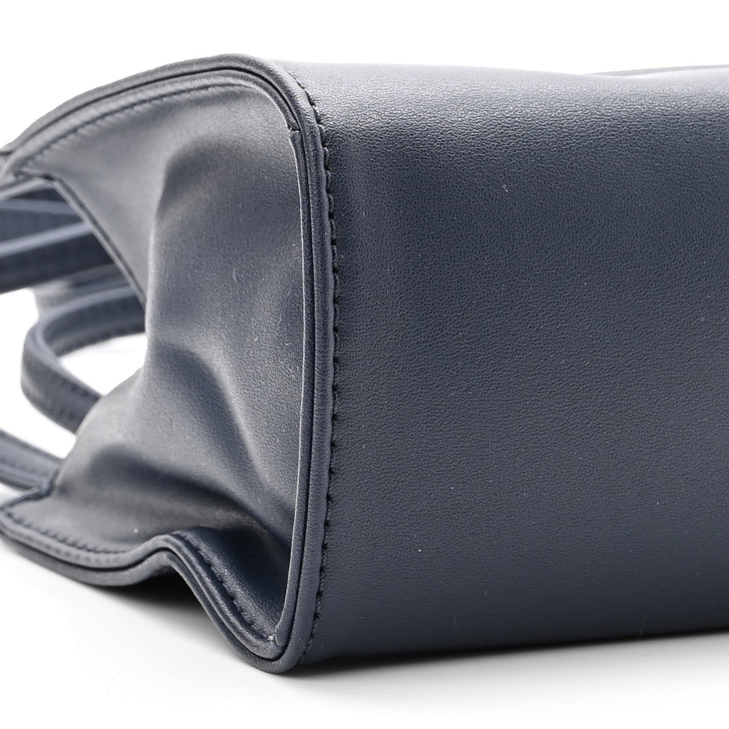 Vegan Leather Small Shopping Bag Navy