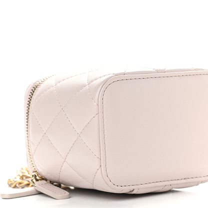 Chanel Lambskin Quilted Pearl Crush Mini Vanity Case With Chain Light Purple 8 of 9