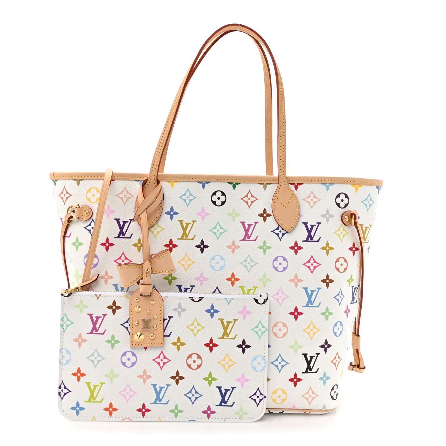 Louis Vuitton LV x TM Monogram Multicolor Neverfull MM White 2 of 10