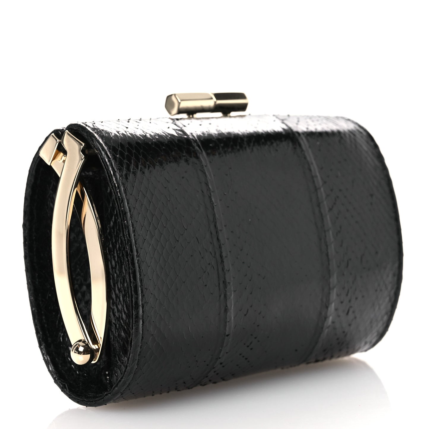 Snakeskin Mini Clutch Black
