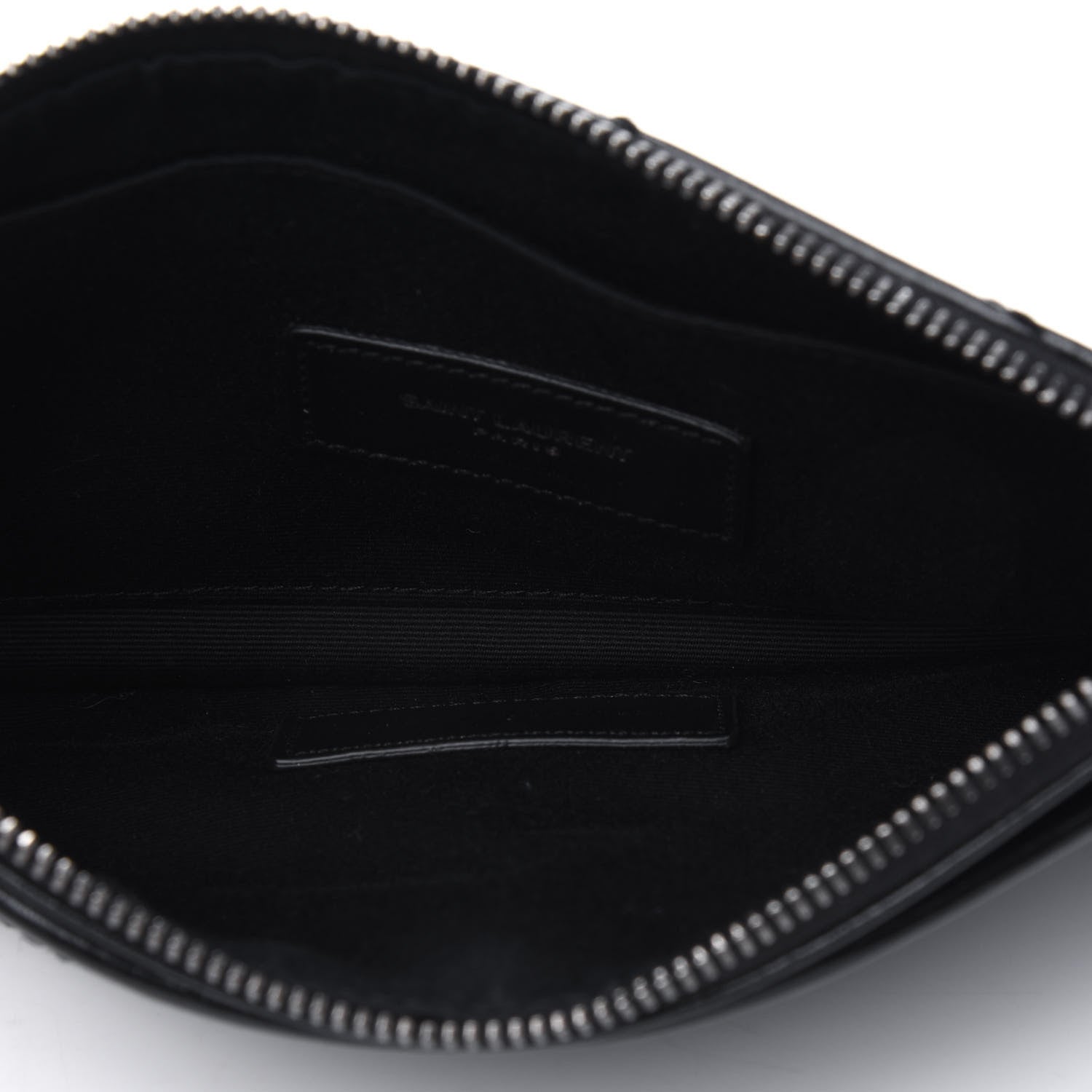 Saint Laurent Crinkled Calfskin Matelasse Monogram Niki Bill Pouch Black 5 of 6