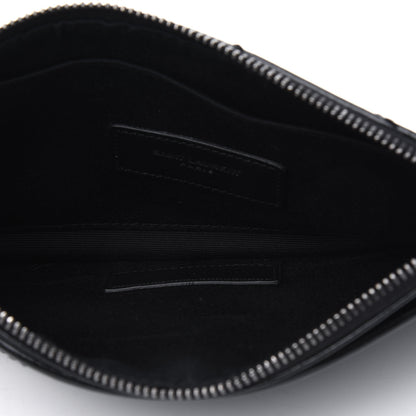 Saint Laurent Crinkled Calfskin Matelasse Monogram Niki Bill Pouch Black 5 of 6