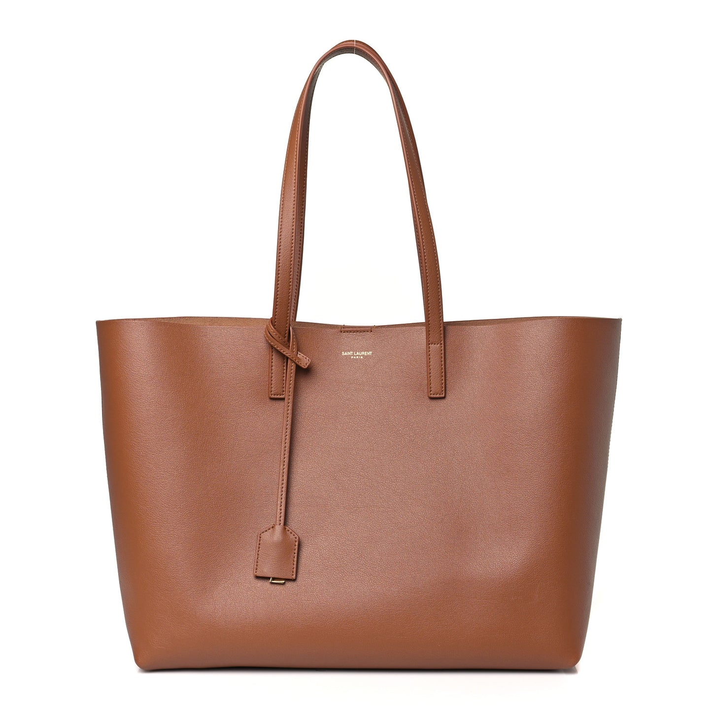 Calfskin Large Shopping Tote Dark Tan