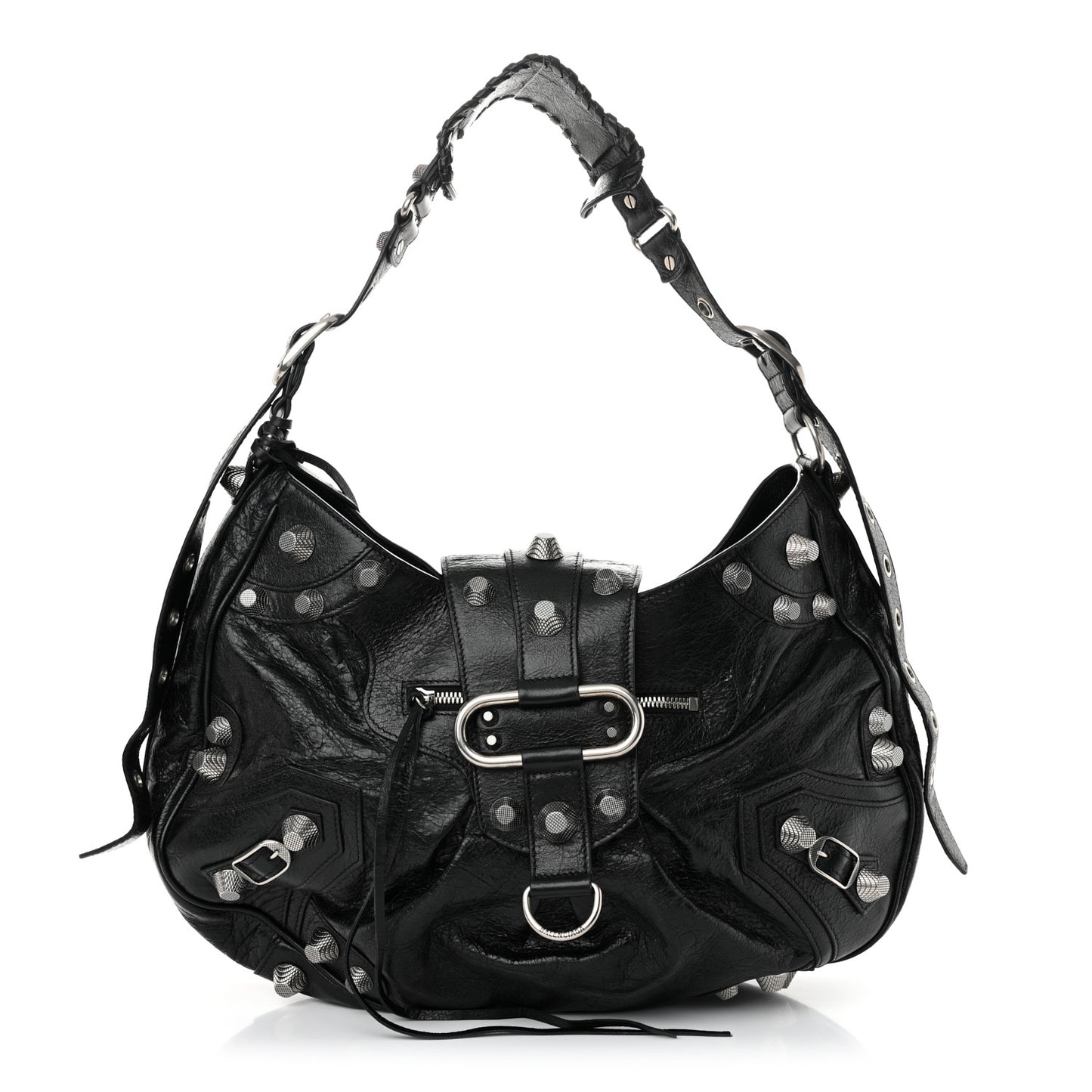 Agneau Arena Large Le Cagole Shoulder Bag Black