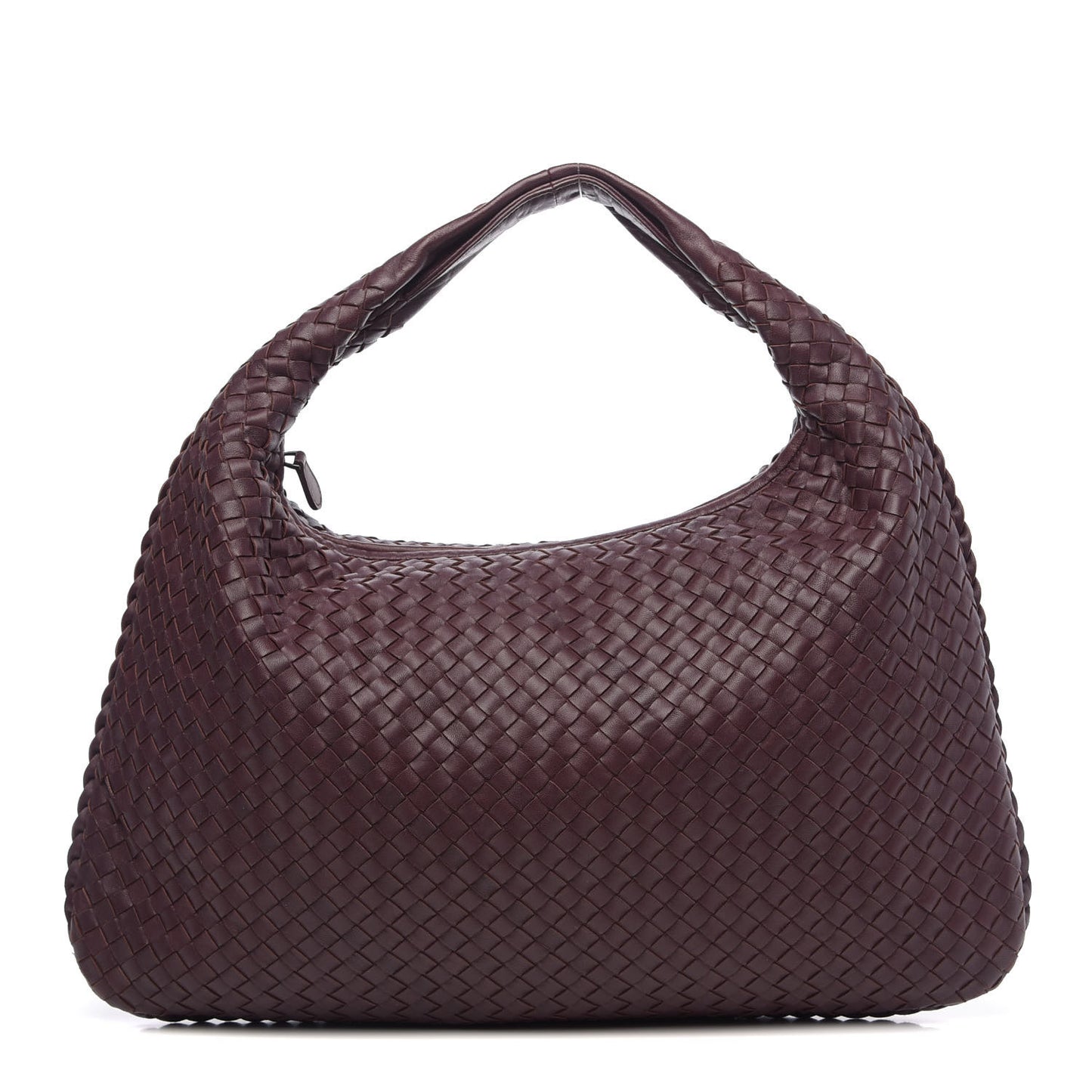Nappa Intrecciato Large Veneta Hobo Aubergine