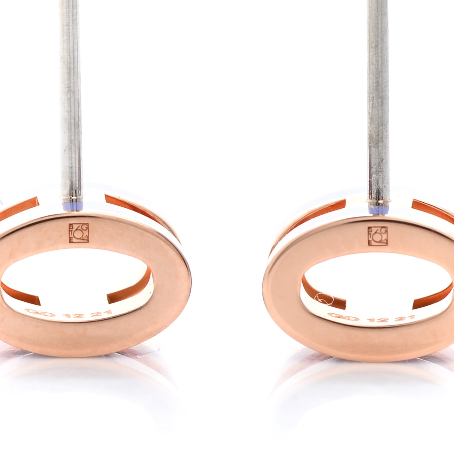 Rose Gold Lacquered Mini Pop H Earrings Lilac