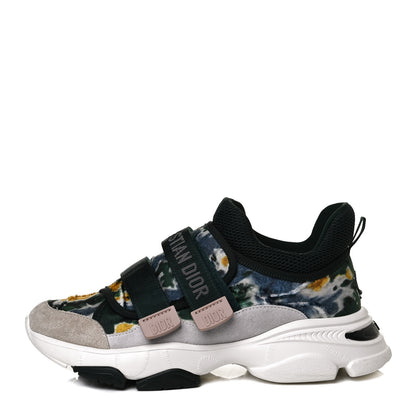 Christian Dior Technical Fabric Camouflage Tie and Dior Womens D-Wander Sneakers 38 Cypress Green 1 of 12
