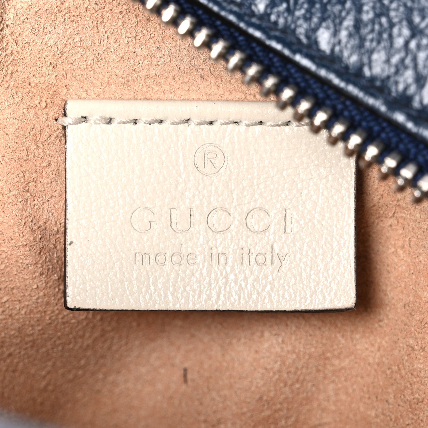 Gucci Azalea Calfskin Matelasse Diagonal Mini Torchon GG Marmont Round Shoulder Bag Blue Agata Mystic White 5 of 10