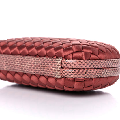 Bottega Veneta Satin Intreccio Impero Ayers Knot Clutch Red 8 of 10