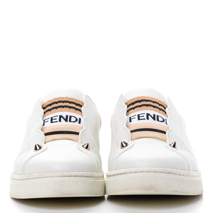 Fendi Vitello Lurex Rockoclick Slip On Sneakers 36.5 White Soap Rose Gold 2 of 11