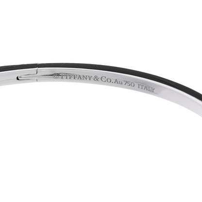 Tiffany 18K White Gold Diamond Narrow T1 Hinged Bangle Bracelet 3 of 3