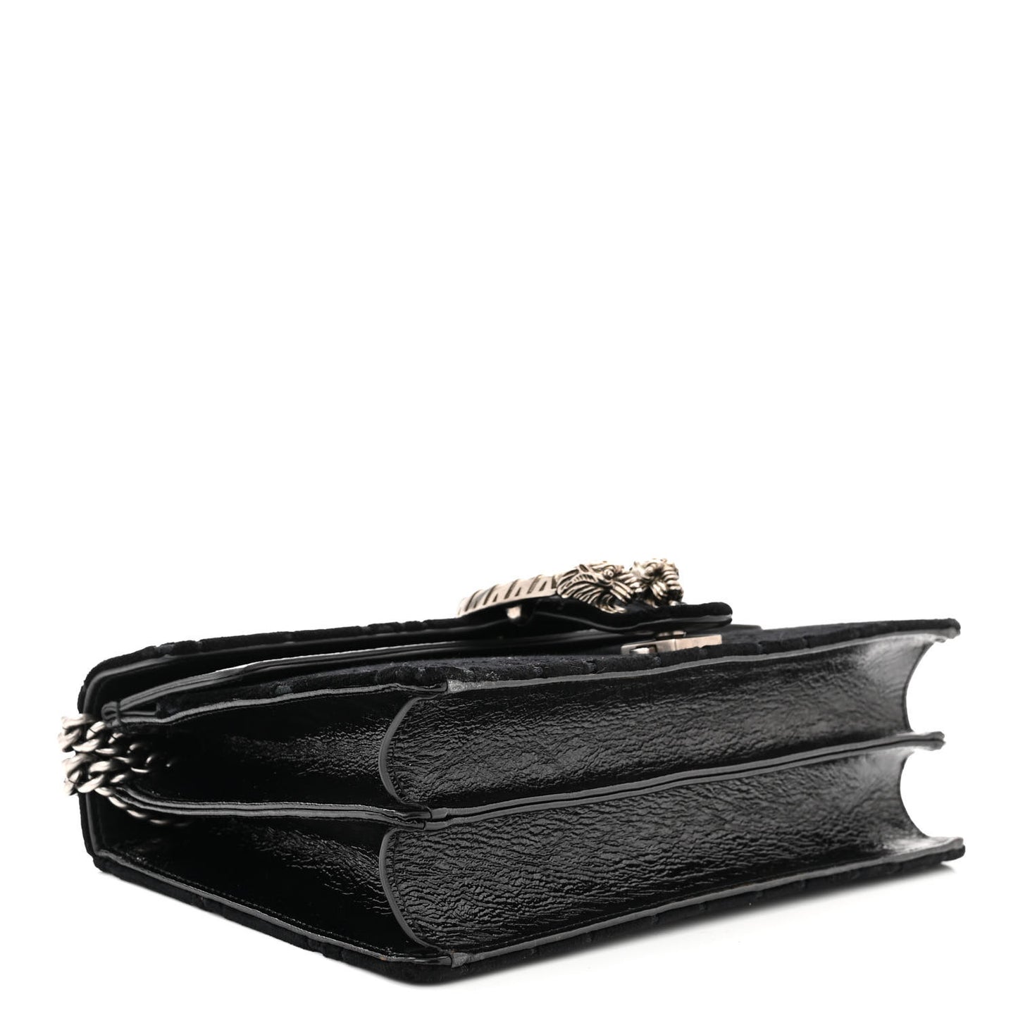 Velvet GG Monogram Small Dionysus Shoulder Bag Black