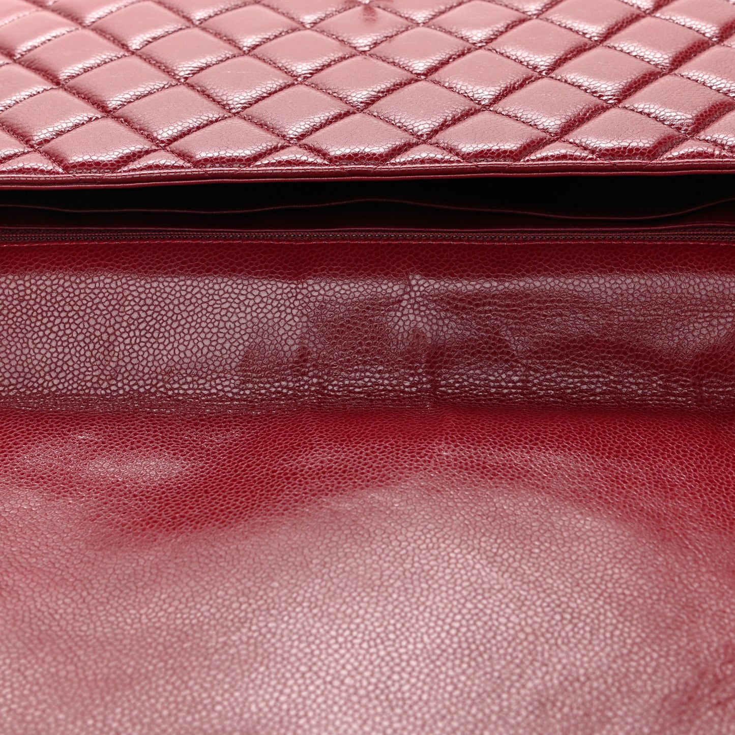 Caviar Quilted Maxi Single Flap Dark Red