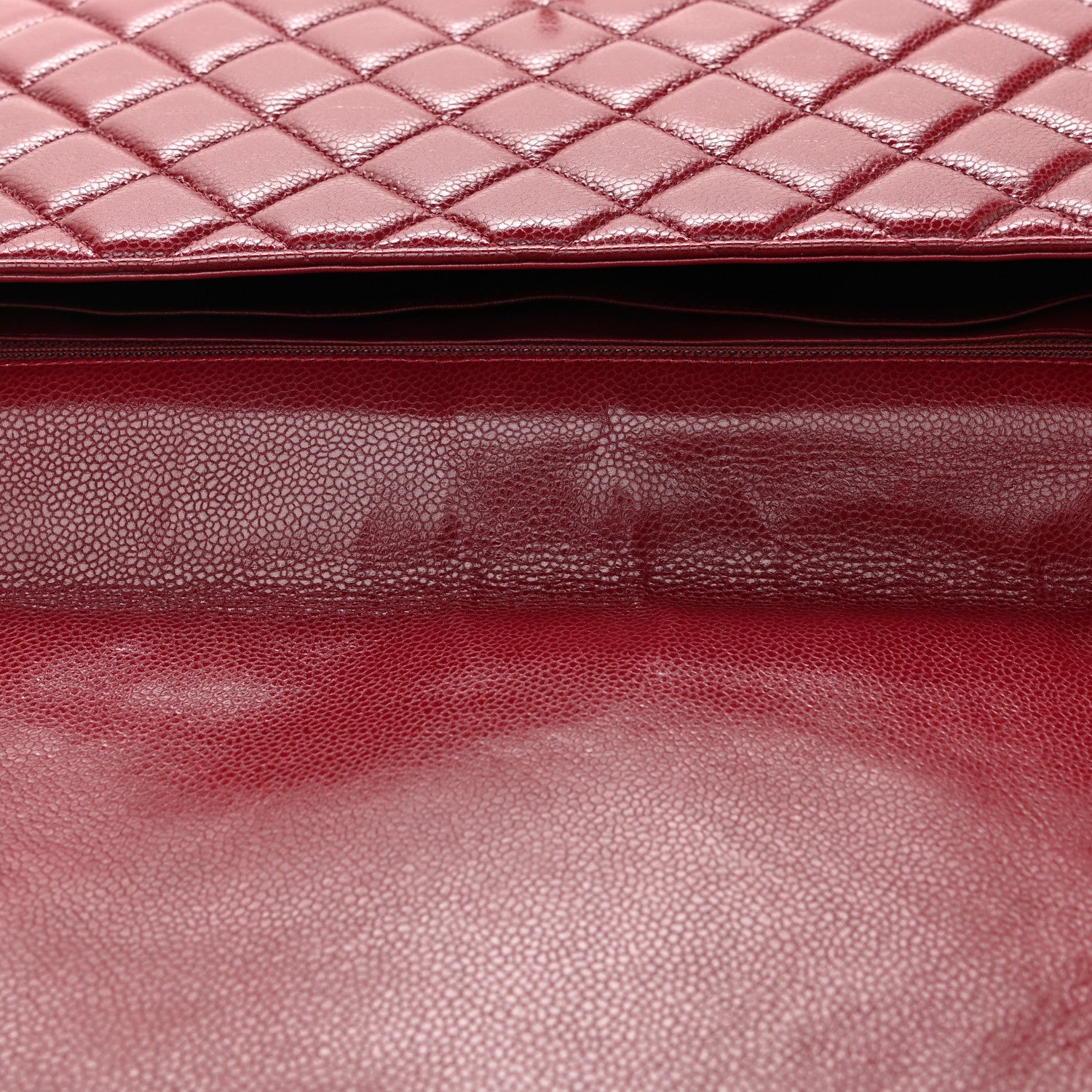 Chanel Caviar Quilted Maxi Single Flap Dark Red 12 of 15