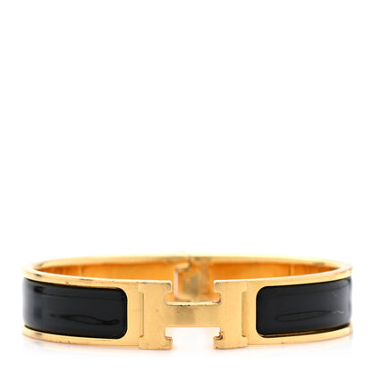 Hermes Enamel Narrow Clic Clac H Bracelet PM Black 1 of 6