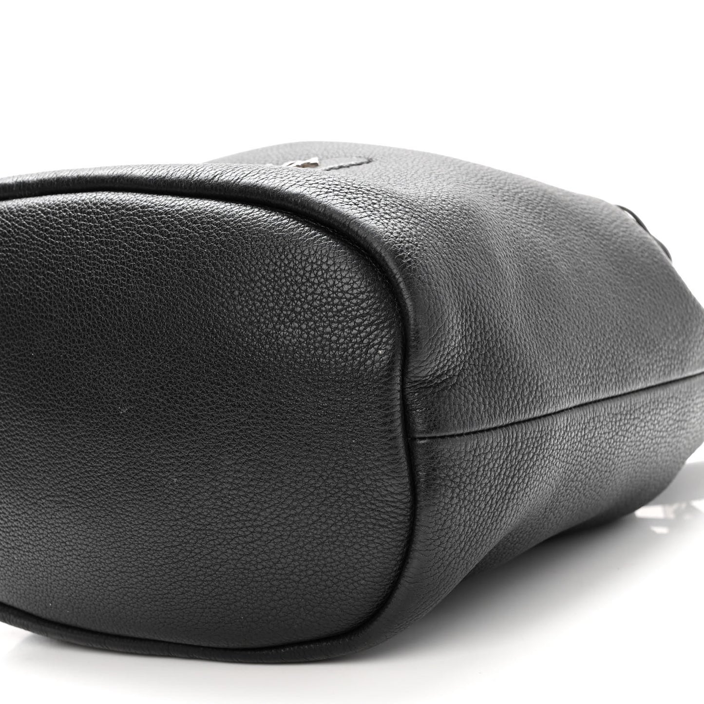 Vitello Daino Drawstring Bucket Black