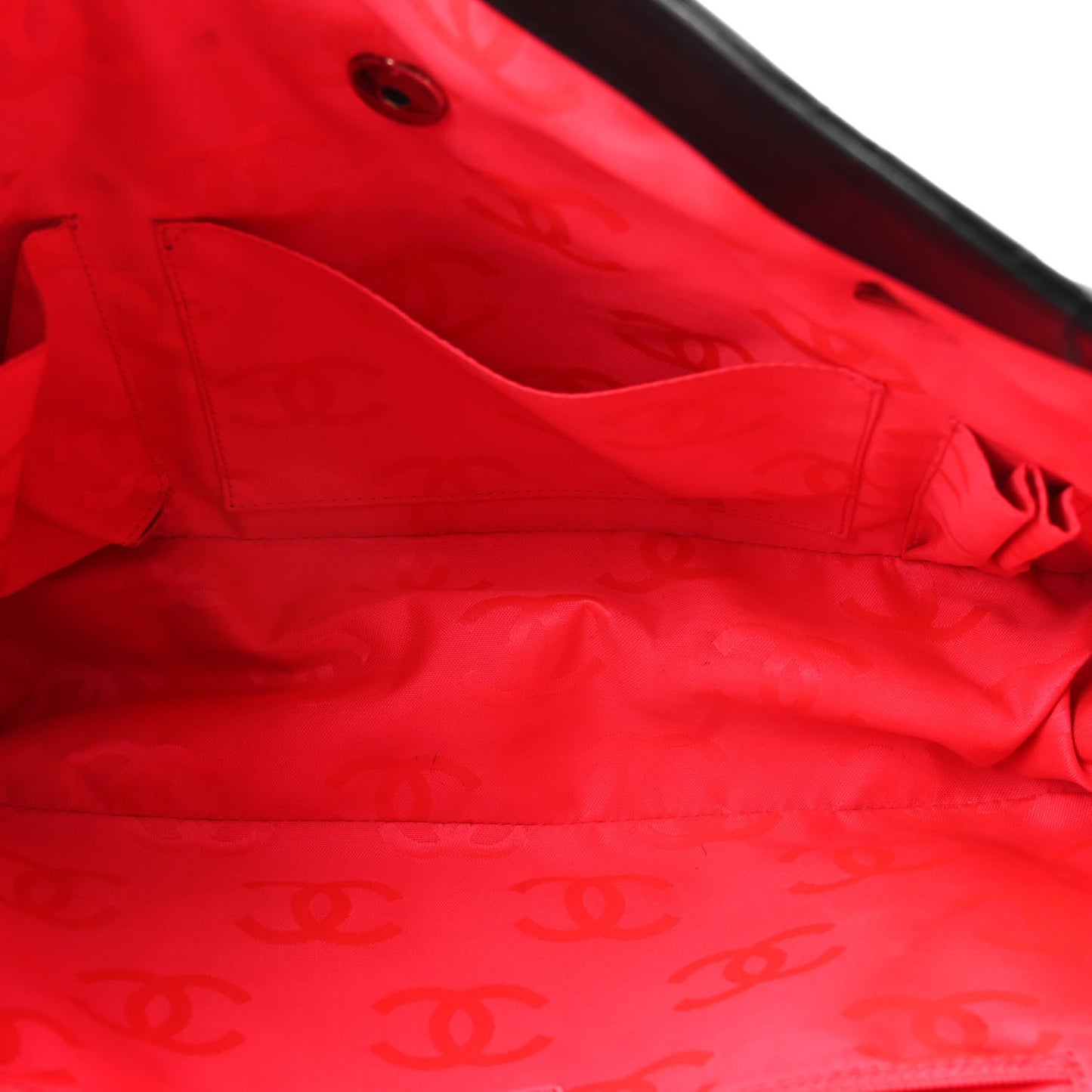 Calfskin Quilted Large Cambon Flap Black