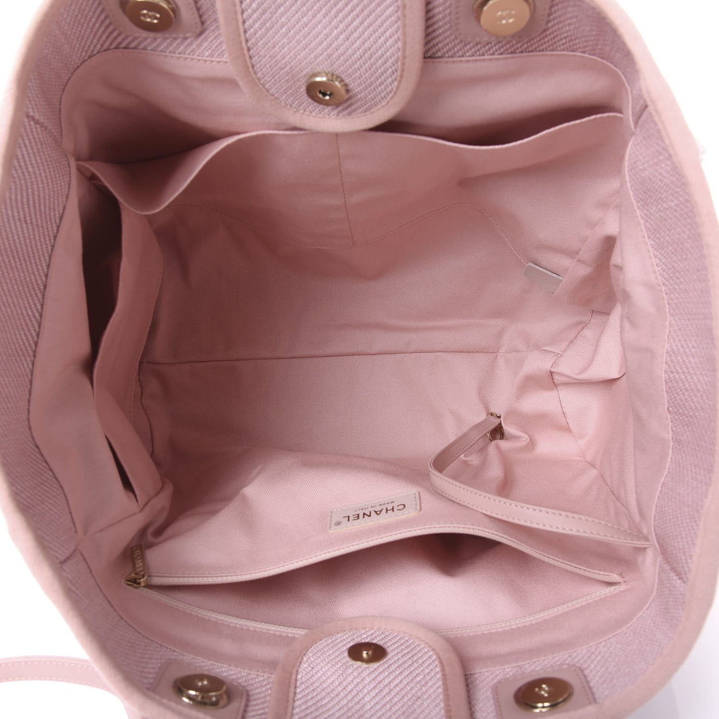 Mixed Fibers Calfskin Medium Deauville Tote Rose Pink
