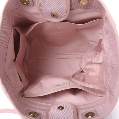 Chanel Mixed Fibers Calfskin Medium Deauville Tote Rose Pink 4 of 9