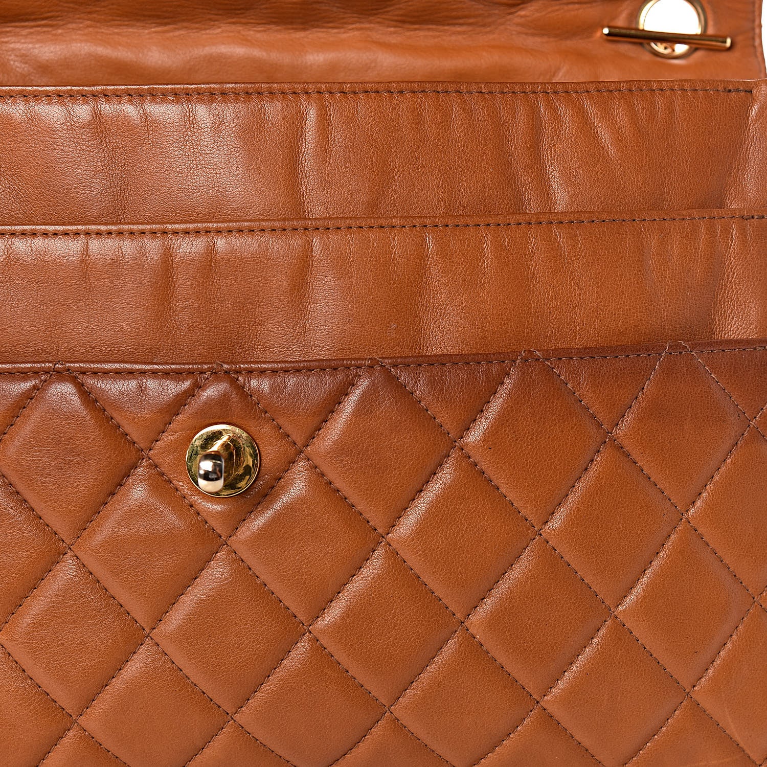 Chanel Calfskin Quilted Single Flap Dark Beige 10 of 16