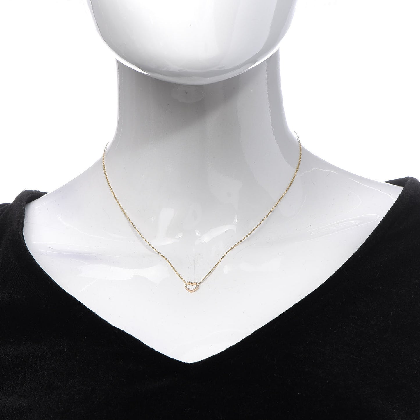 18K Rose Gold Diamond Metro Heart Pendant Necklace