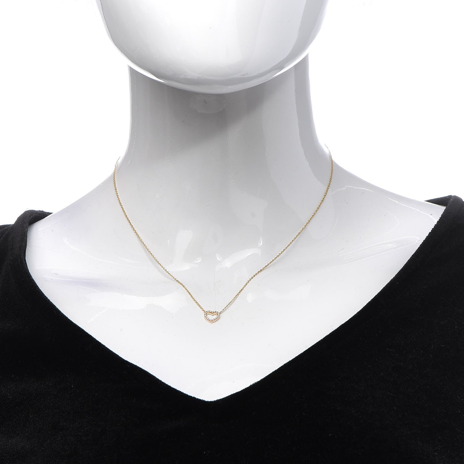 Tiffany 18K Rose Gold Diamond Metro Heart Pendant Necklace 2 of 6