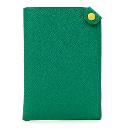 Hermes Epsom Tarmac Dot PM Passport Holder Vert Jade Lime 1 of 6