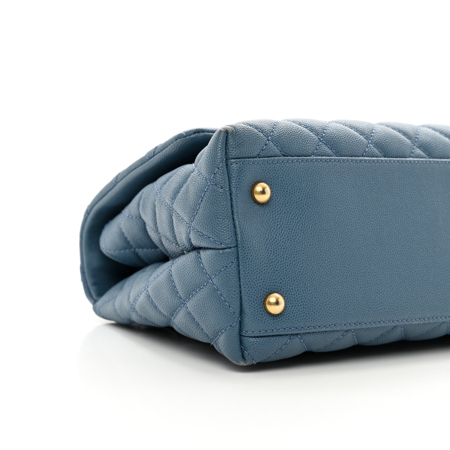 Caviar Quilted Small Coco Handle Flap Blue