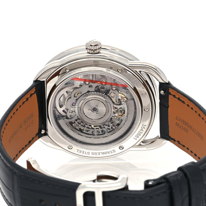 Hermes Stainless Steel Alligator 40mm Arceau Squelette Automatic Watch Noir 4 of 5