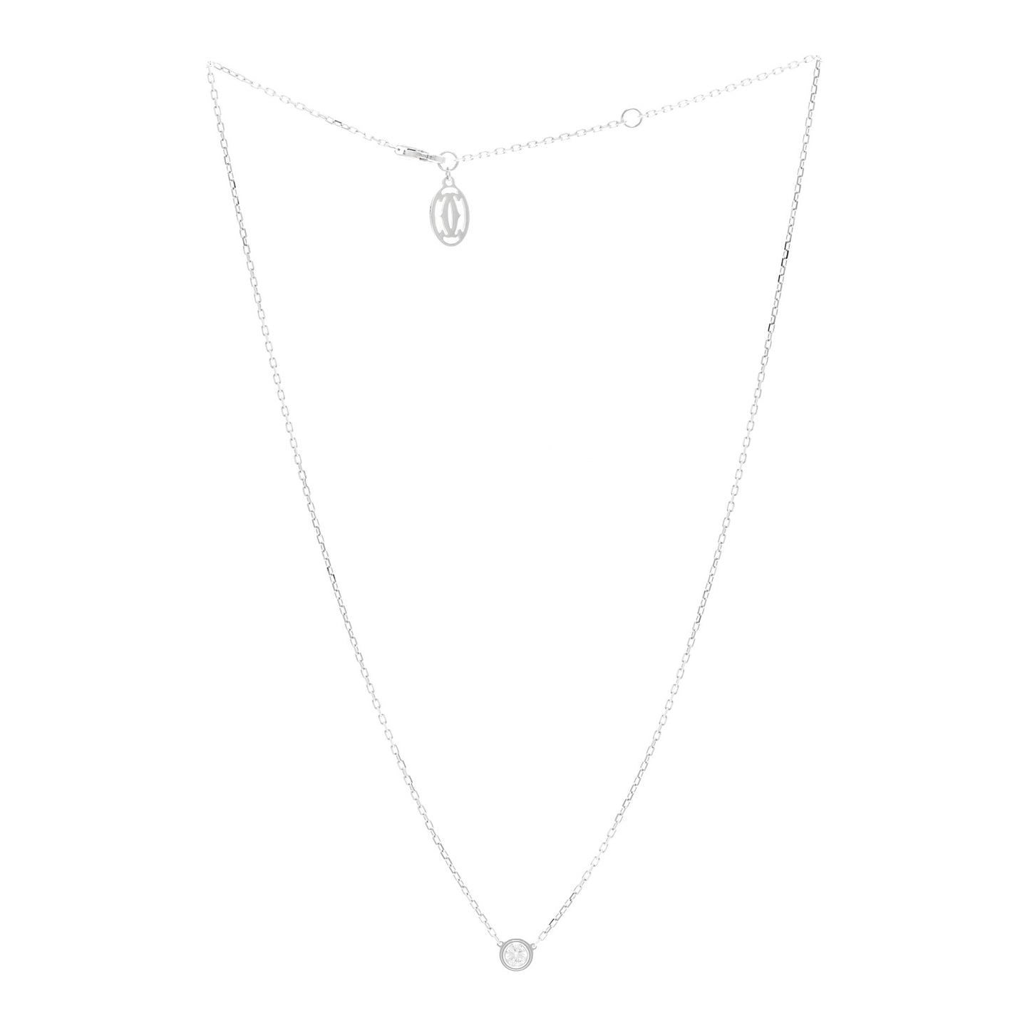 18K White Gold Diamond LM D'Amour Pendant Necklace