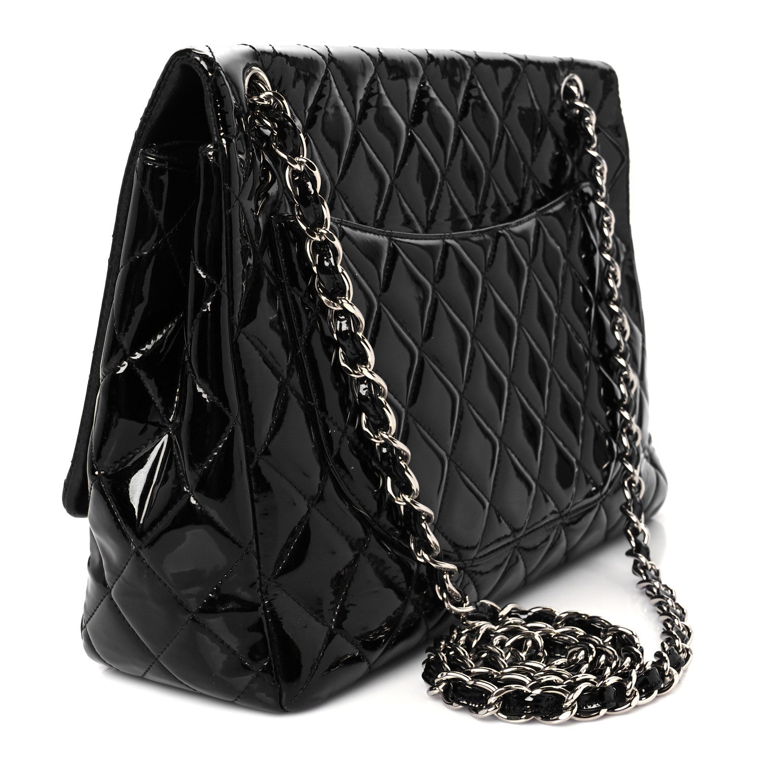 Chanel Patent Quilted Maxi Single Flap Black 3 of 11