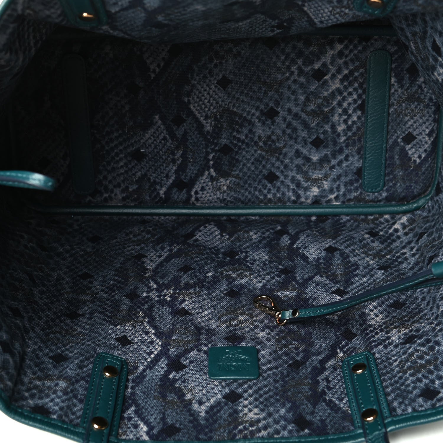 MCM Visetos Medium Project Reversible Shopper Tote Blue 4 of 6