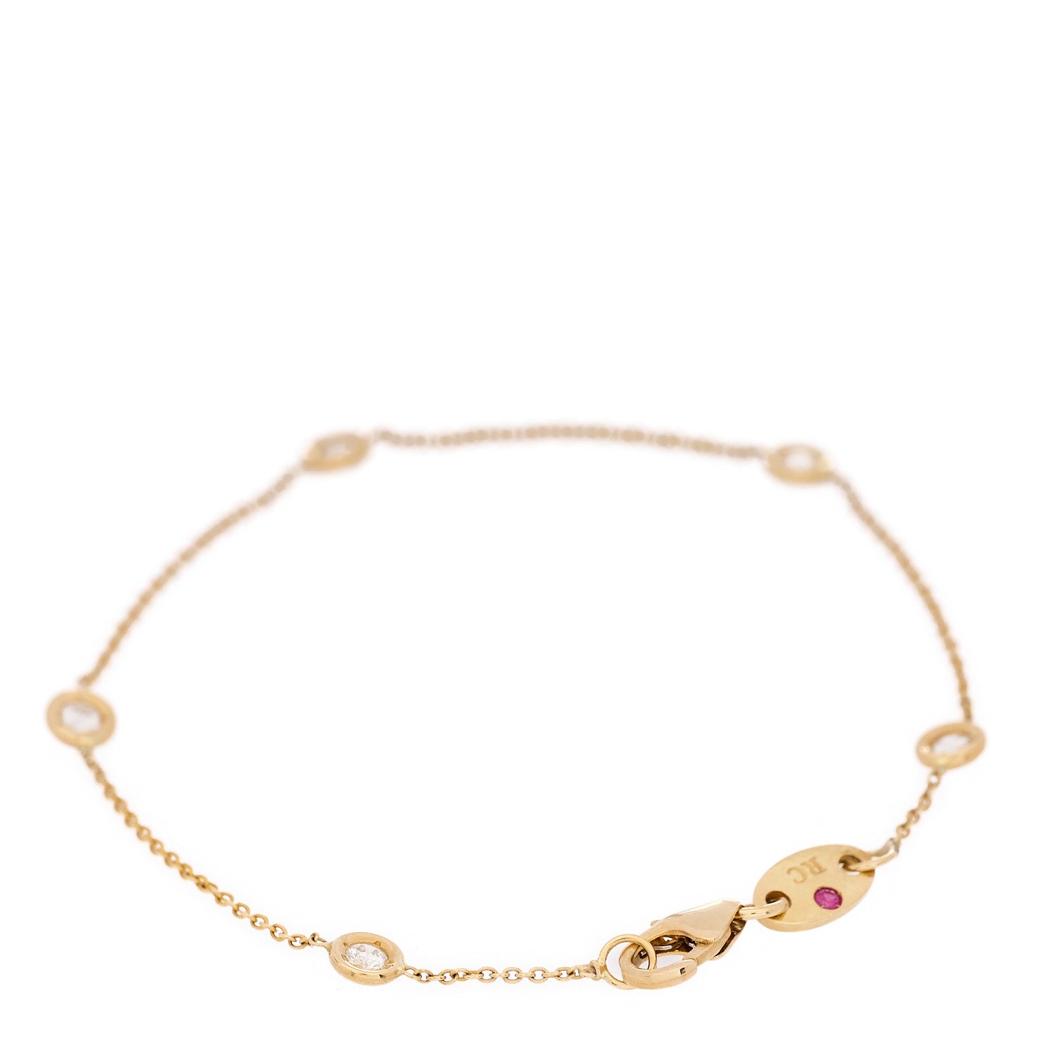 Roberto Coin 18K Yellow Gold Diamond By the Inch Five Station Bracelet 2 of 4