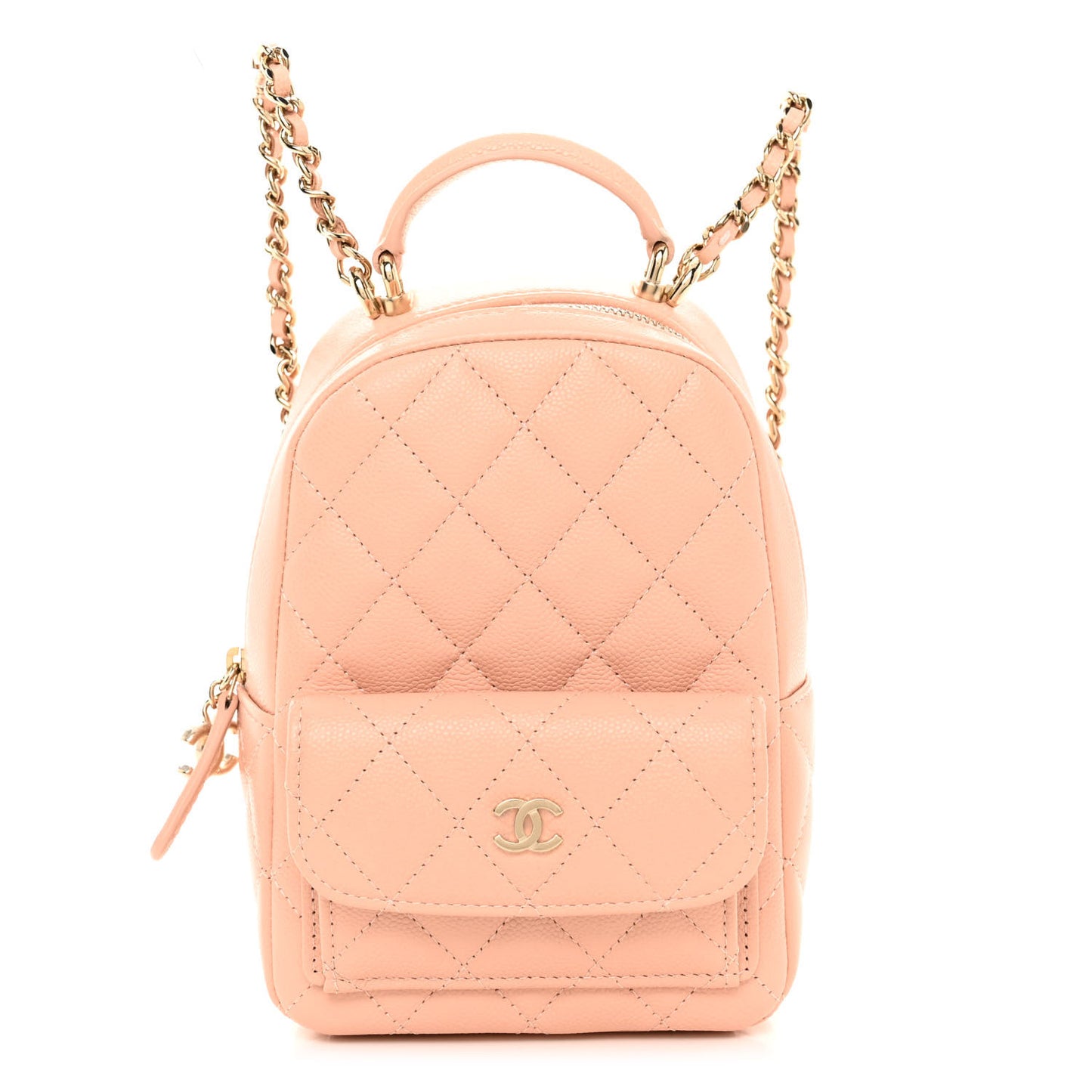 Caviar Quilted CC Mini Classic Backpack Light Pink