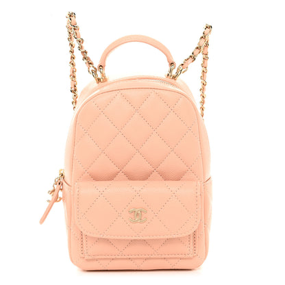 Chanel Caviar Quilted CC Mini Classic Backpack Light Pink 1 of 10