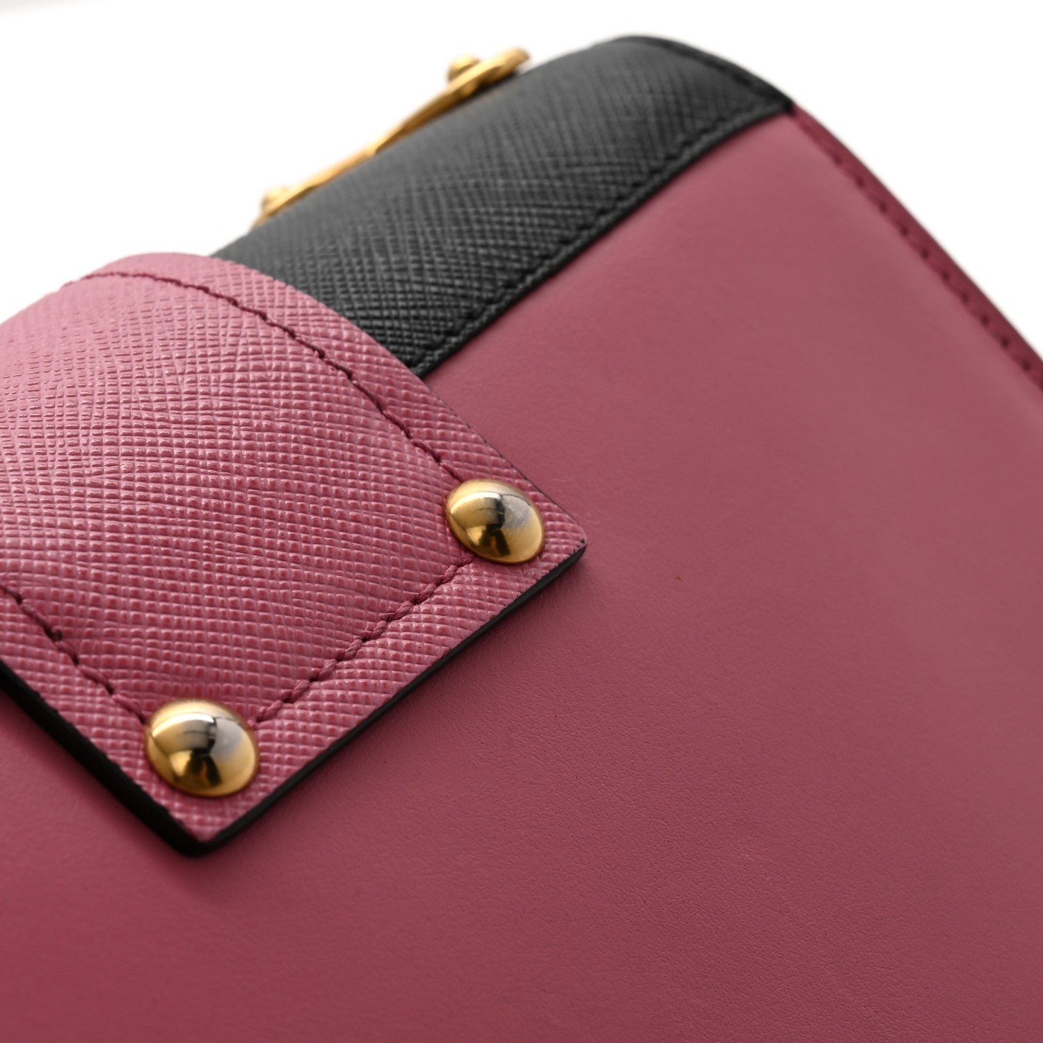 Prada City Calf Saffiano Astrology Cahier Bag Fuxia Black 11 of 14