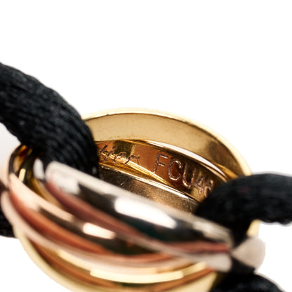 Cartier 18k Pink Yellow White Gold Trinity Adjustable Cord Bracelet Black 5 of 8
