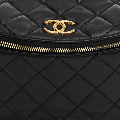 Chanel Lambskin Pearl Quilted CC Belt Bag Black 14 of 21