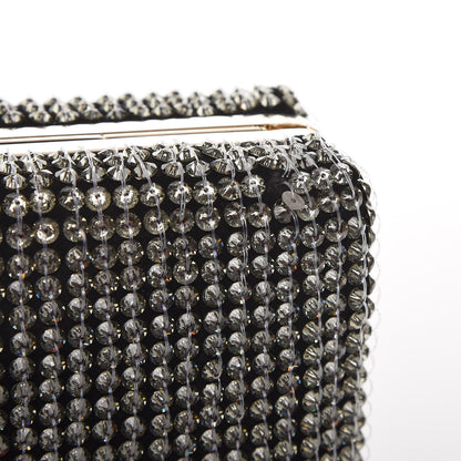Valentino Garavani Nappa Crystal Embellished Secrets Minaudiere Clutch Black 7 of 7
