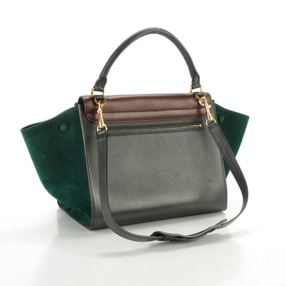 Celine Smooth Calfskin Suede Medium Tri-Color Trapeze Burgundy 3 of 8