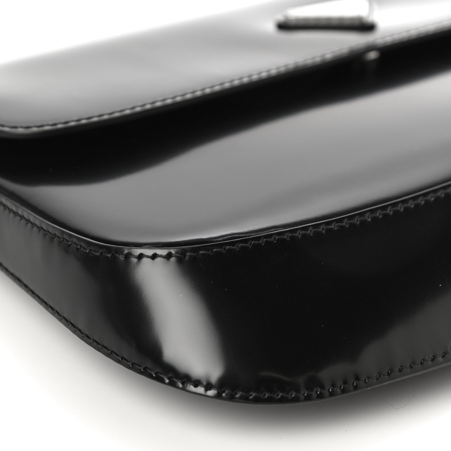 Prada Brushed Calfskin Cleo Flap Shoulder Bag Black 9 of 14