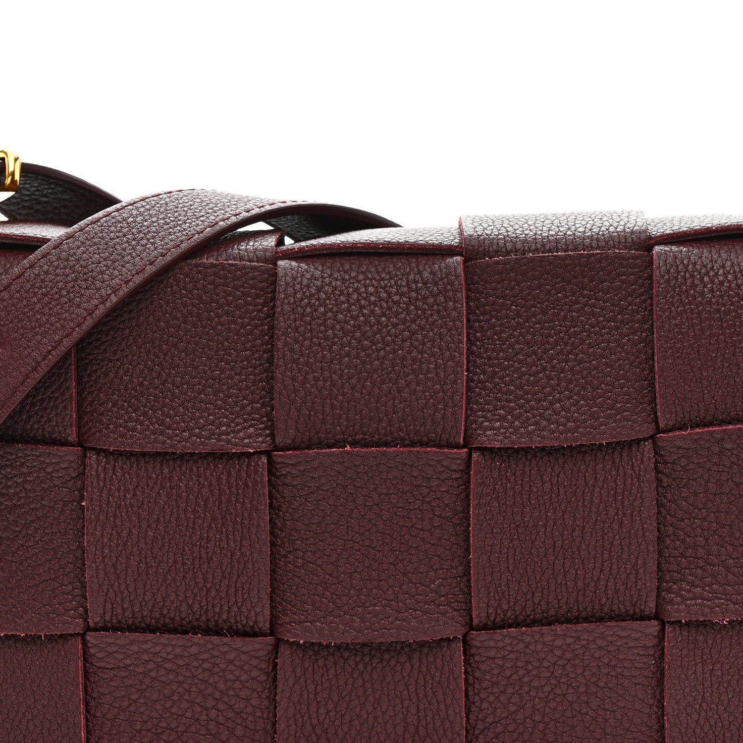 Bottega Veneta Grained Calfskin Maxi Intrecciato Cassette Crossbody Bag Bordeaux 8 of 13