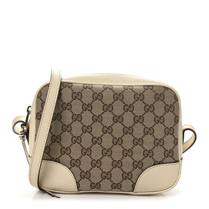Gucci Monogram Dollar Calfskin Mini Bree Messenger Bag Beige Ebony Avoire 1 of 10