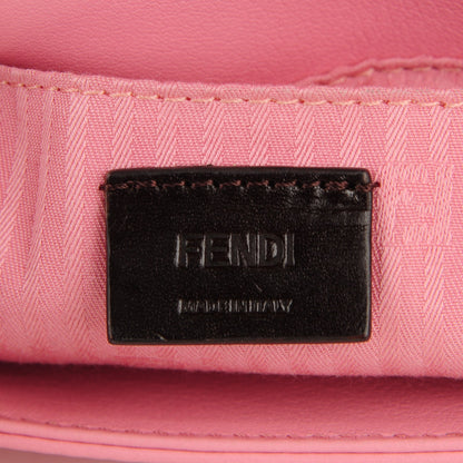 Fendi Vitello Flamingo Enamel Fendista Pouchette Crossbody Pink 6 of 7