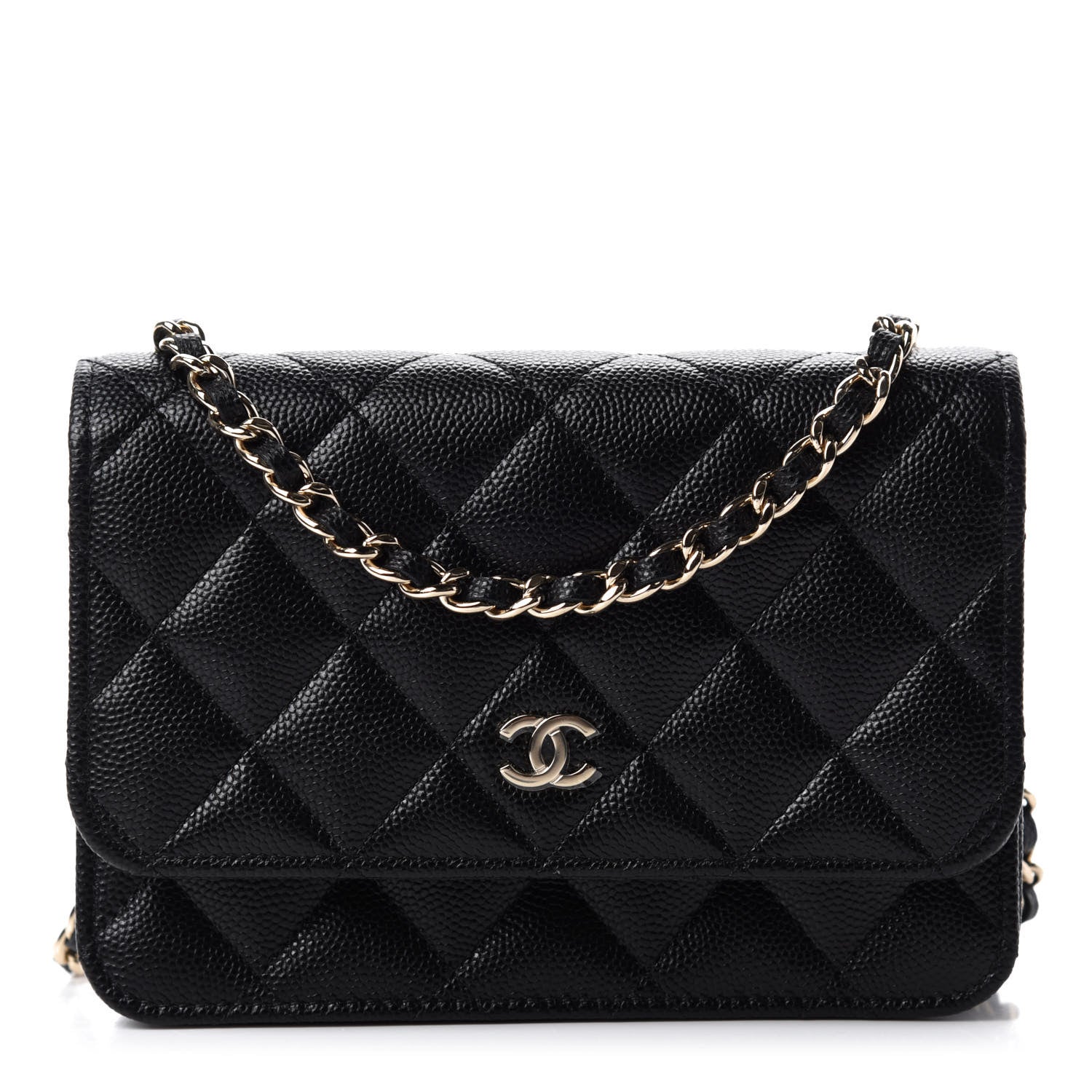 Chanel Caviar Quilted Mini Wallet On Chain WOC Black 1 of 11