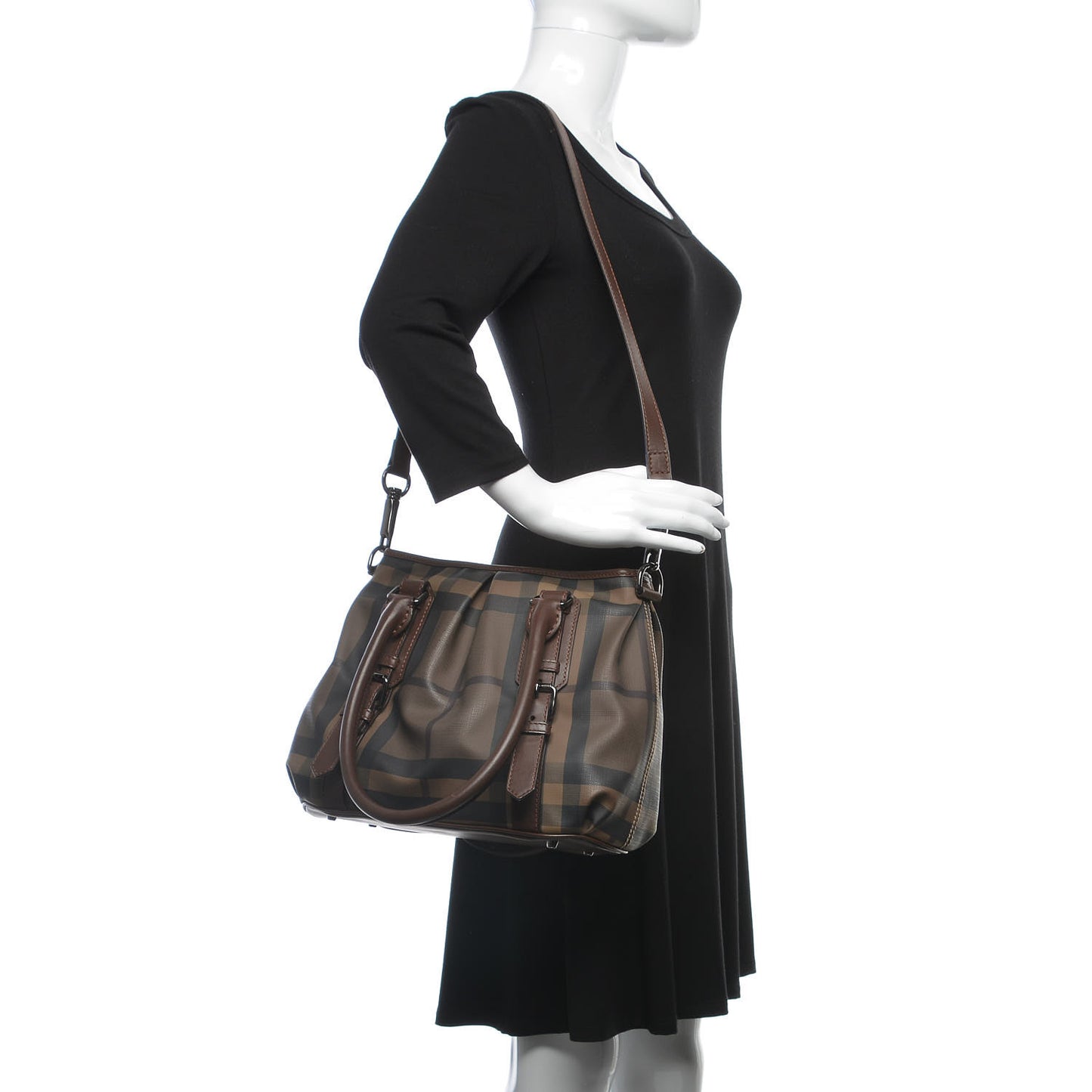 Smoked Check Small Northfield Tote Dark Tan