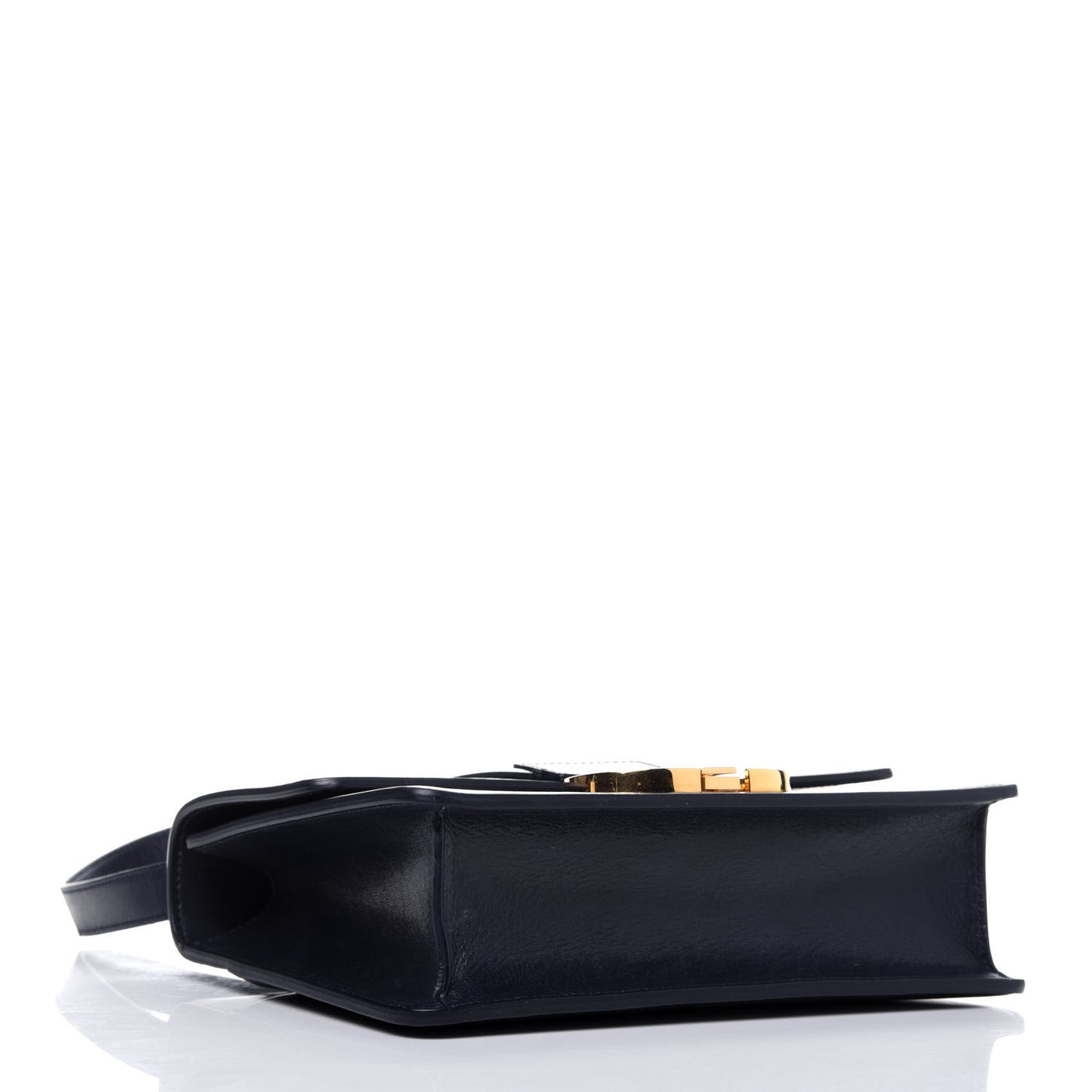 Shiny Crinkled Lambskin 30 Montaigne Flap Bag Indigo