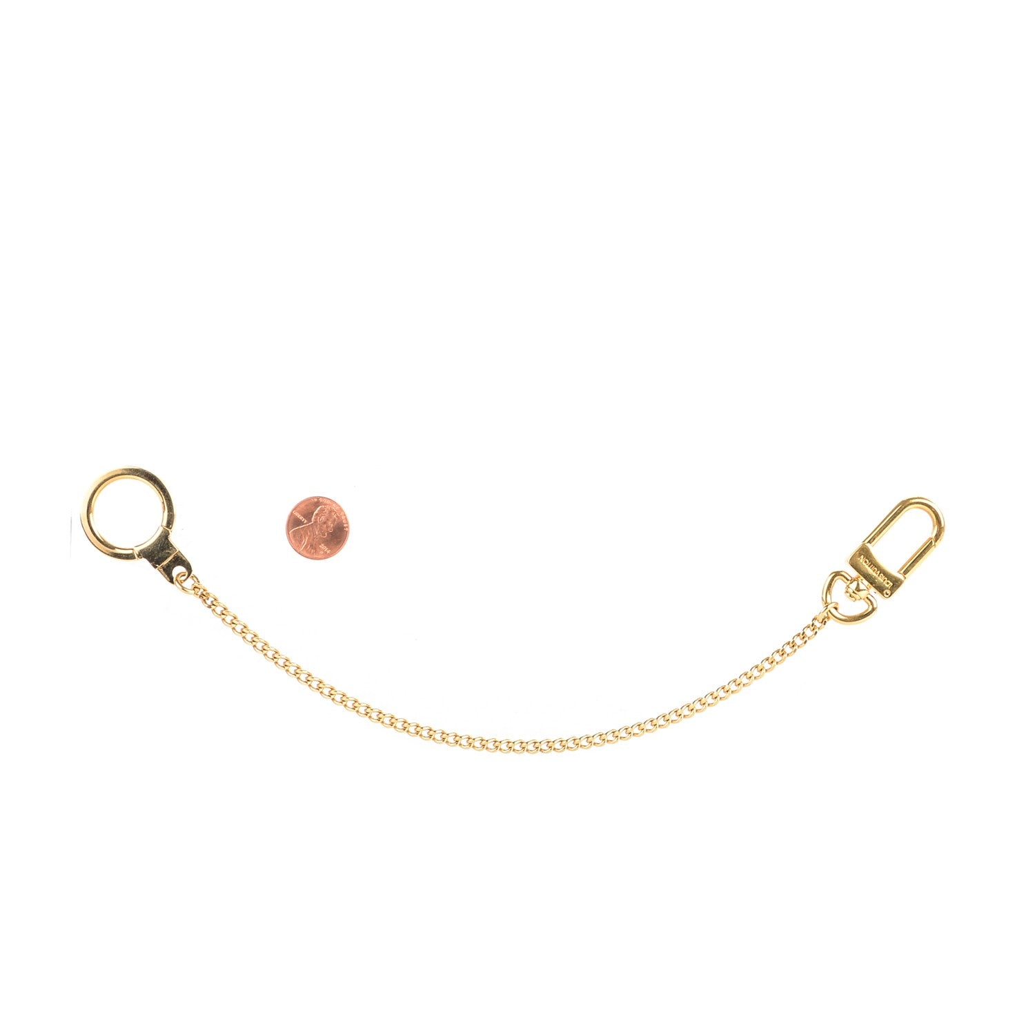 Louis Vuitton Metal Pochette Extender Key Ring Chain Gold 2 of 4