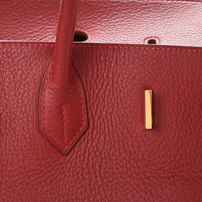 Hermes Taurillon Clemence Birkin 40 Rouge Casaque 26 of 46