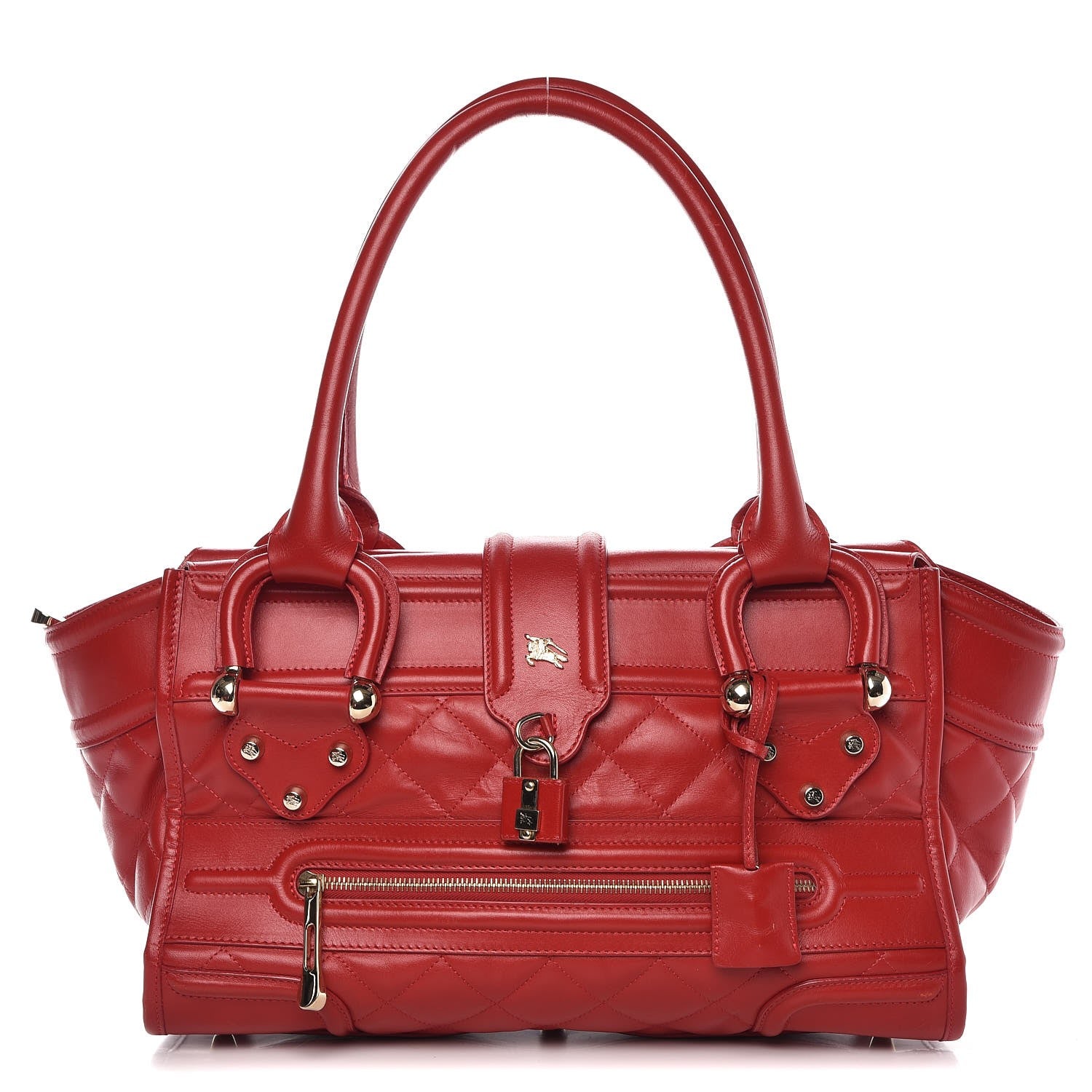 Burberry Calfskin Quilted Large Manor Tote Red 1 of 16